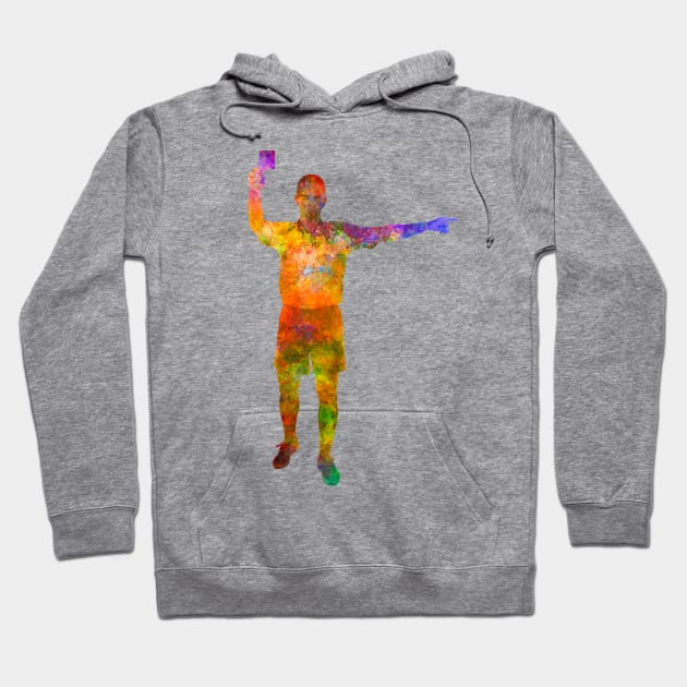 Soccer referee in watercolor Hoodie by PaulrommerArt